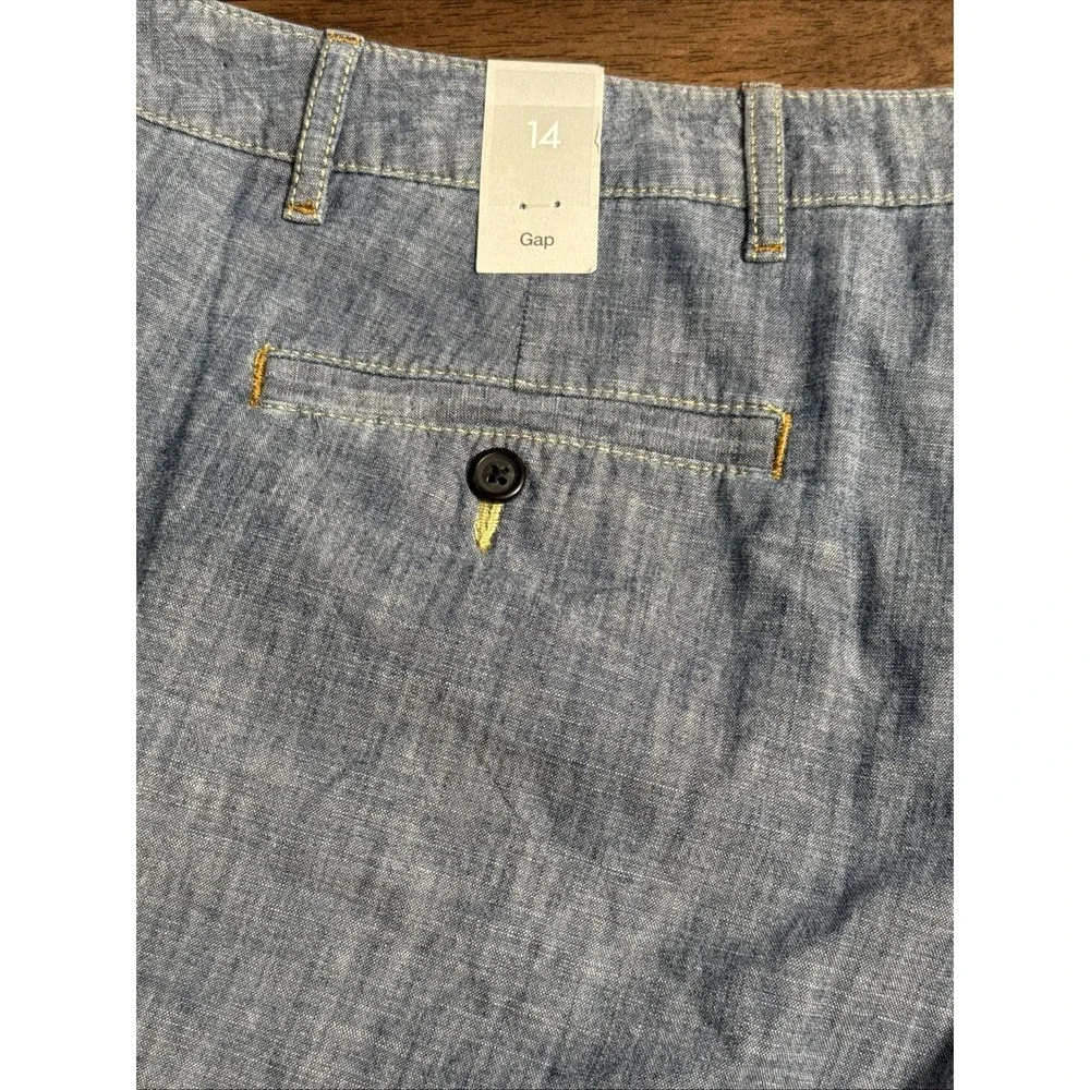 Gap Women's Cuffed Shorts in Chambray Cotton Sz 14 NWT NEW